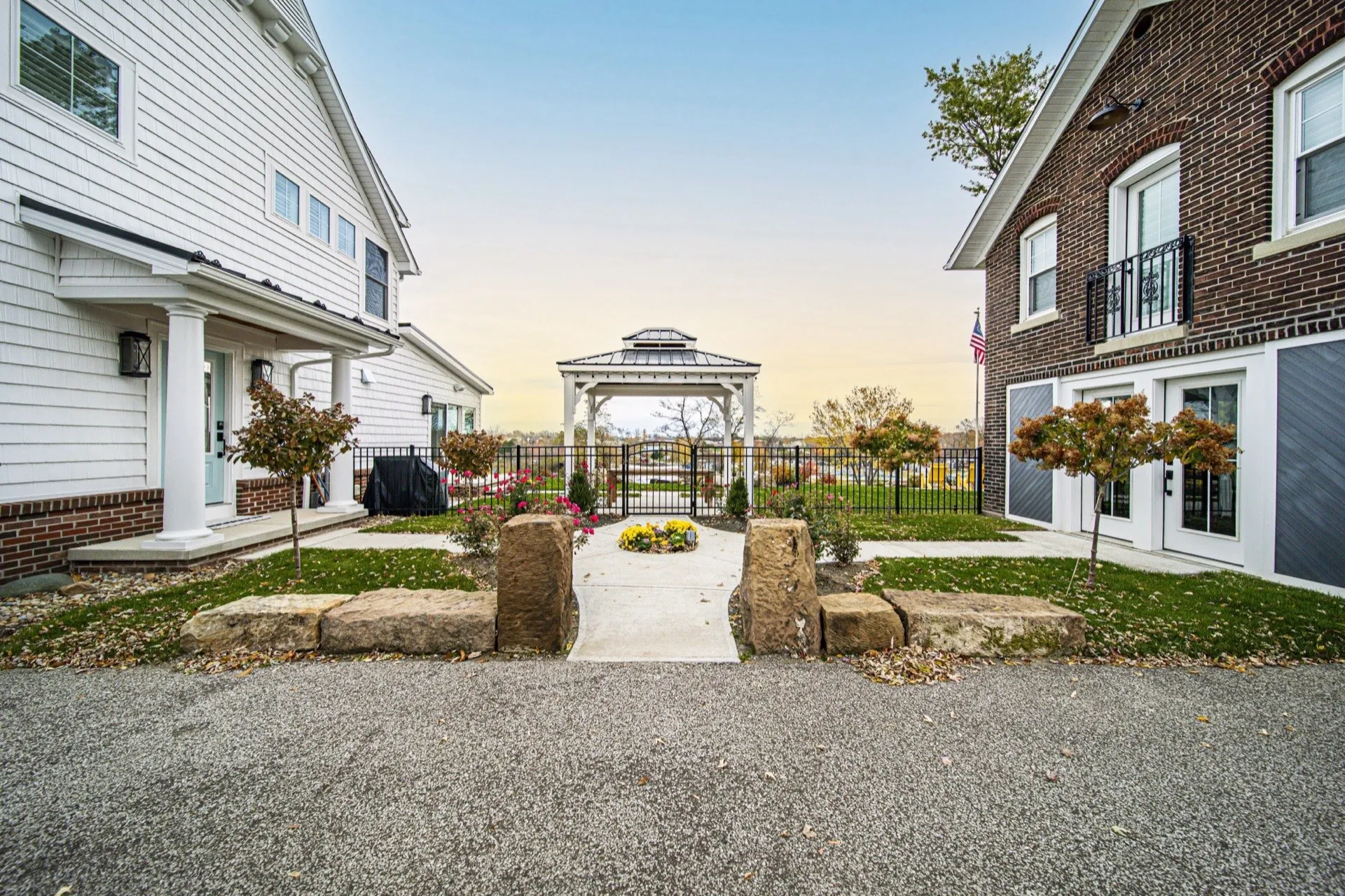 Coastal farmhouse exterior — Grand River Residence
